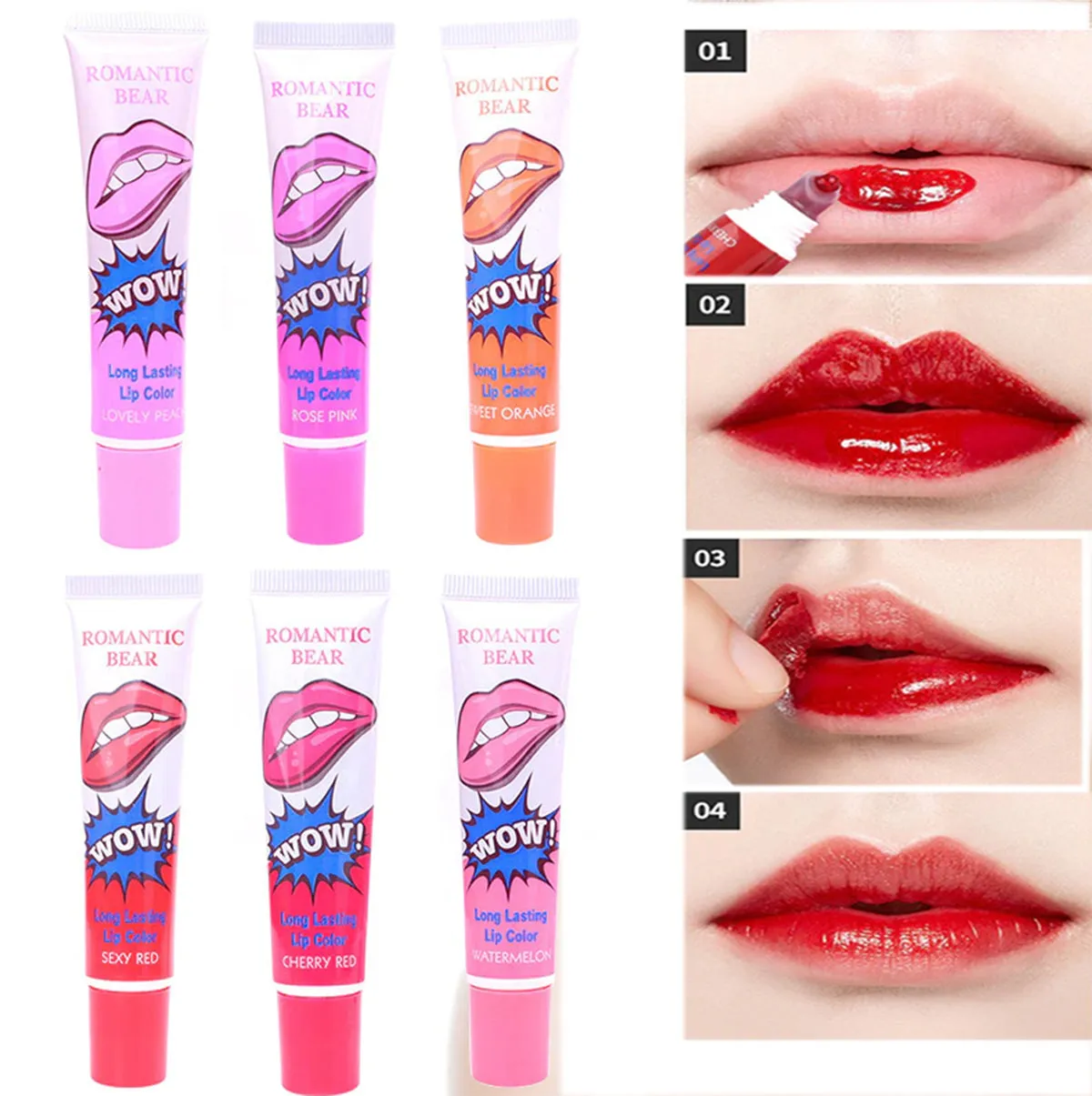 3Pcs Exfoliating Liquid Waterproof Long Lasting Moisturizing Matte Lip Gloss