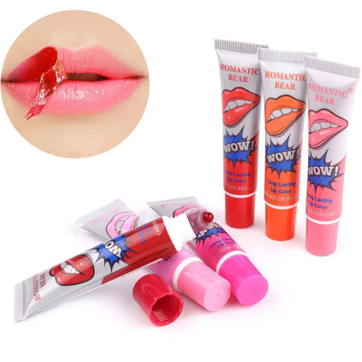 3Pcs Exfoliating Liquid Waterproof Long Lasting Moisturizing Matte Lip Gloss