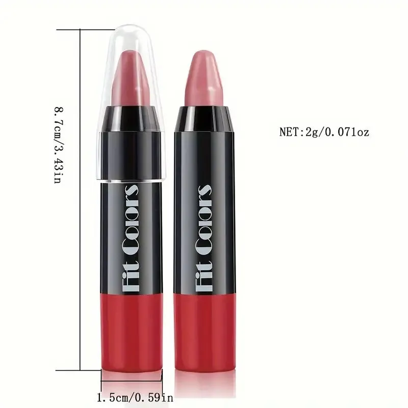 6-Pieces: Matte Crayon Lipstick, Easy Coloring Durable Moisturizing Lipliner