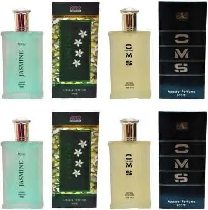 A one Jasmine and CMS Perfume 100ML Each (Pack of 4) Eau de Parfum - 400 ml (For Men)