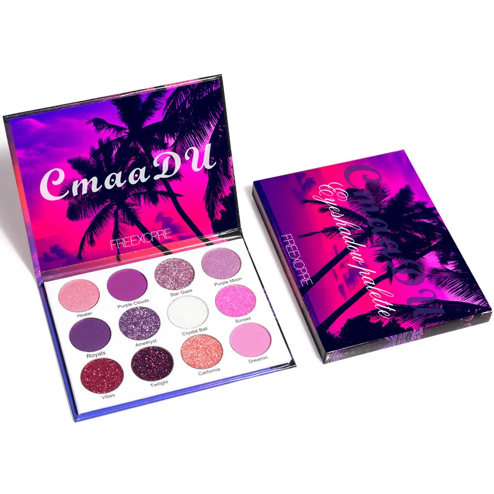 CmaaDu 12 Color Eyeshadow Palette Shiny Eyeshadow Makeup Matte and Metallic Glitter Makeup